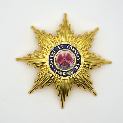 REPLICA PRUSSIAN ORDER OF THE RED EAGLE BREAST STAR PIN BACK
