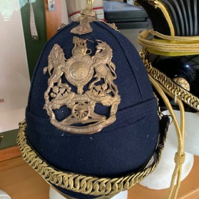 REPLICA BRITISH BLUE CLOTH HELMET ARTILLERY OFFICERS