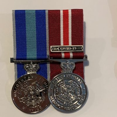 REPLICA PAIR QUEENSLAND SERVICE MEDALS FULL SIZE COVID19