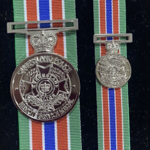REPLICA QUEENSLAND POLICE REMOTE AREA SERVICE MEDAL AND MINIATURE