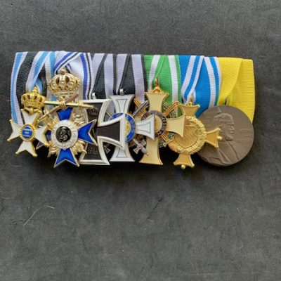 REPLICA BAVARIAN WW1 OFFICERS MEDAL BAR MOUNTED