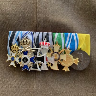 REPLICA BAVARIAN WW1 OFFICERS MEDAL BAR MOUNTED