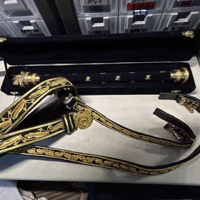 REPLICA ROYAL NAVY ADMIRAL OF THE FLEET BATON AND SWORD BELT